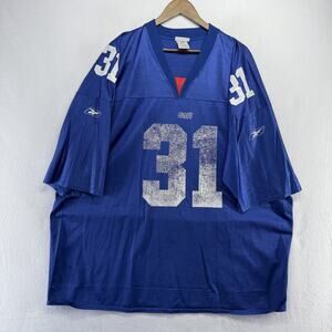 New York Giants Football Jersey men's 4XL Blue Jason Seahorn Reebok Faded y2k